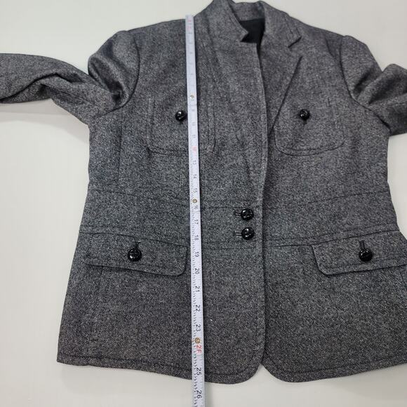 Talbots Blazer Size 12 Wood Blend Tweed Two Button Multiple Pockets Lined Career - Picture 9 of 11